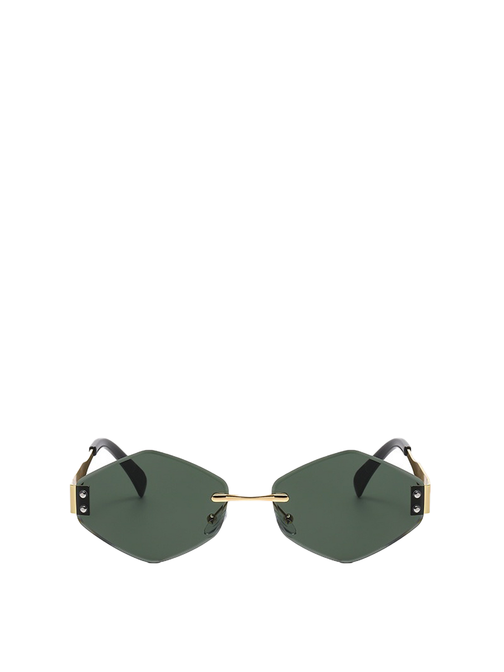 QF New Rimless Cut-Edge Diamond Sunglasses