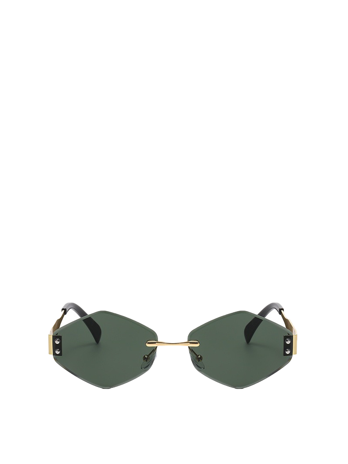 QF New Rimless Cut-Edge Diamond Sunglasses