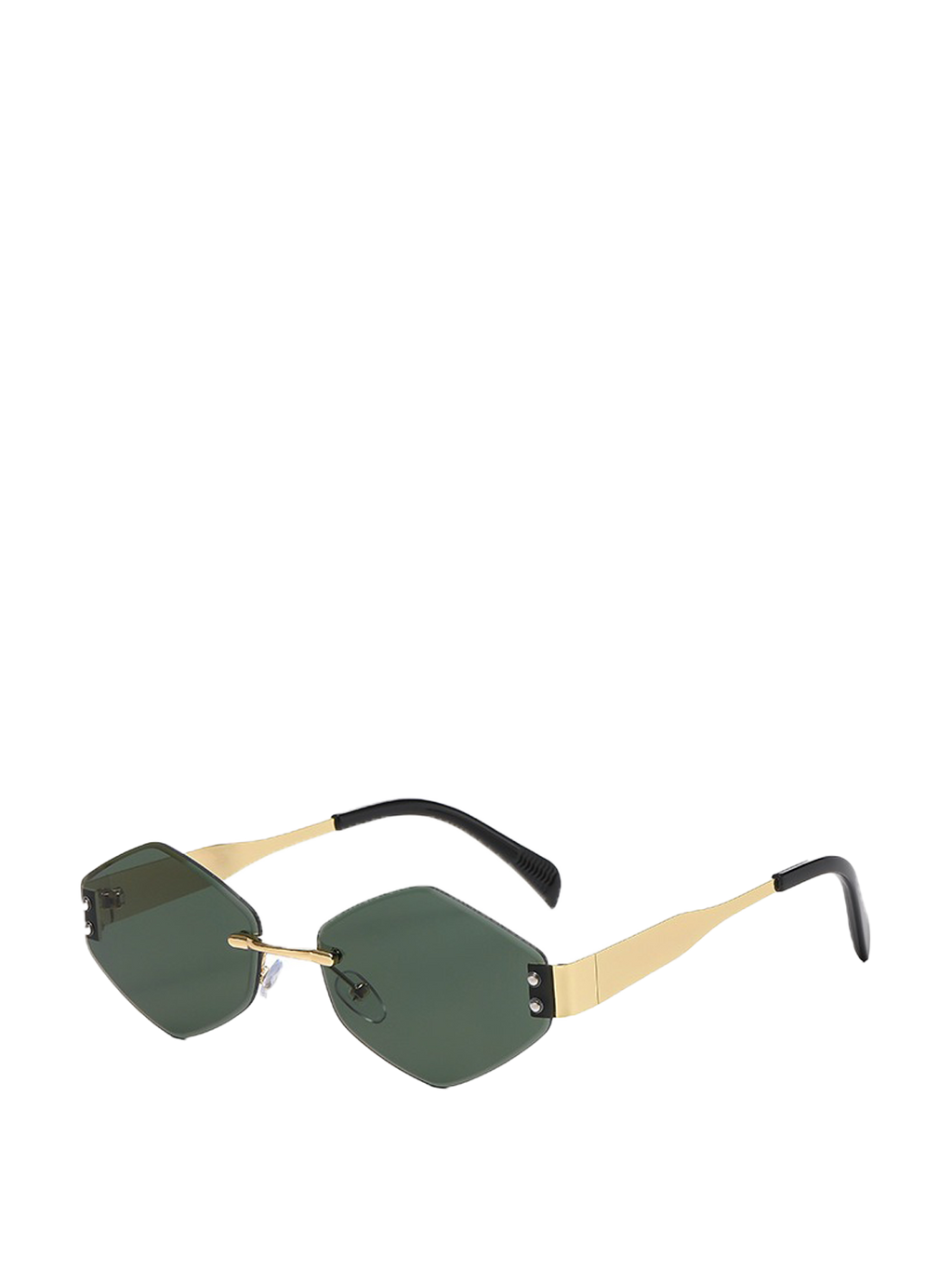 QF New Rimless Cut-Edge Diamond Sunglasses