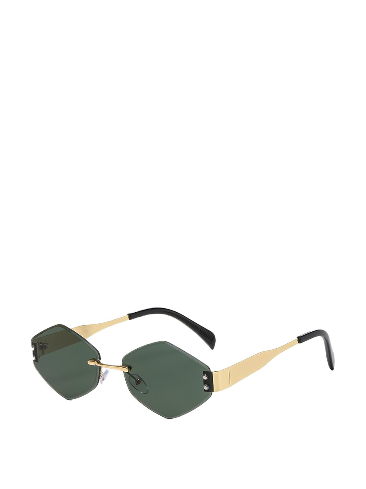 QF New Rimless Cut-Edge Diamond Sunglasses