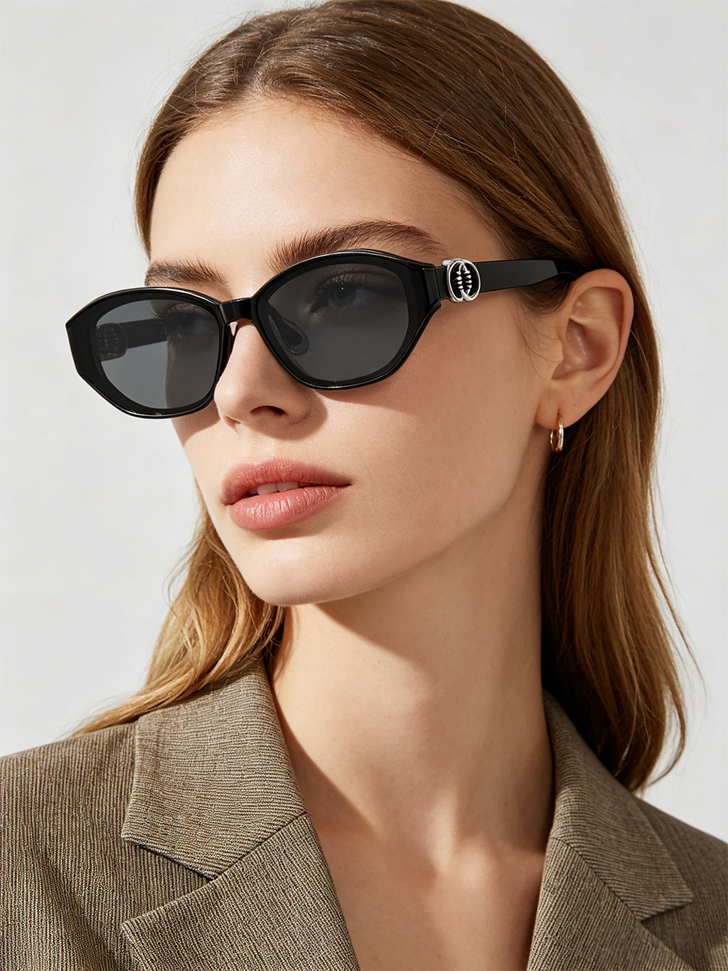 QF New Oval Cat Eye Sunglasses