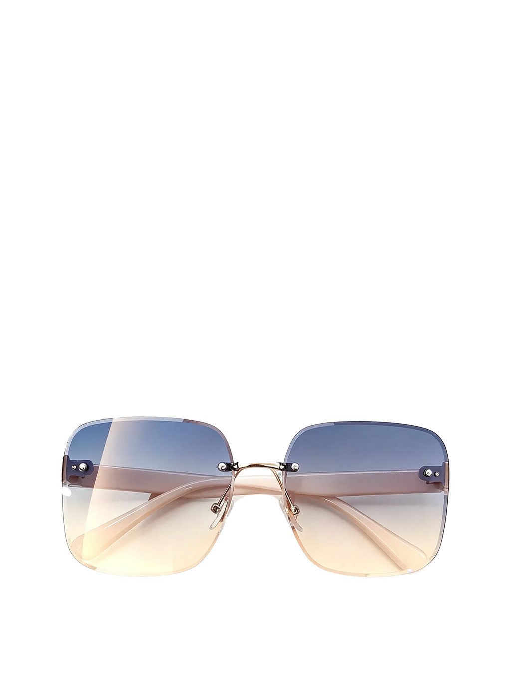 QF New Rimless Cut-Edge Large Frame Sunglasses