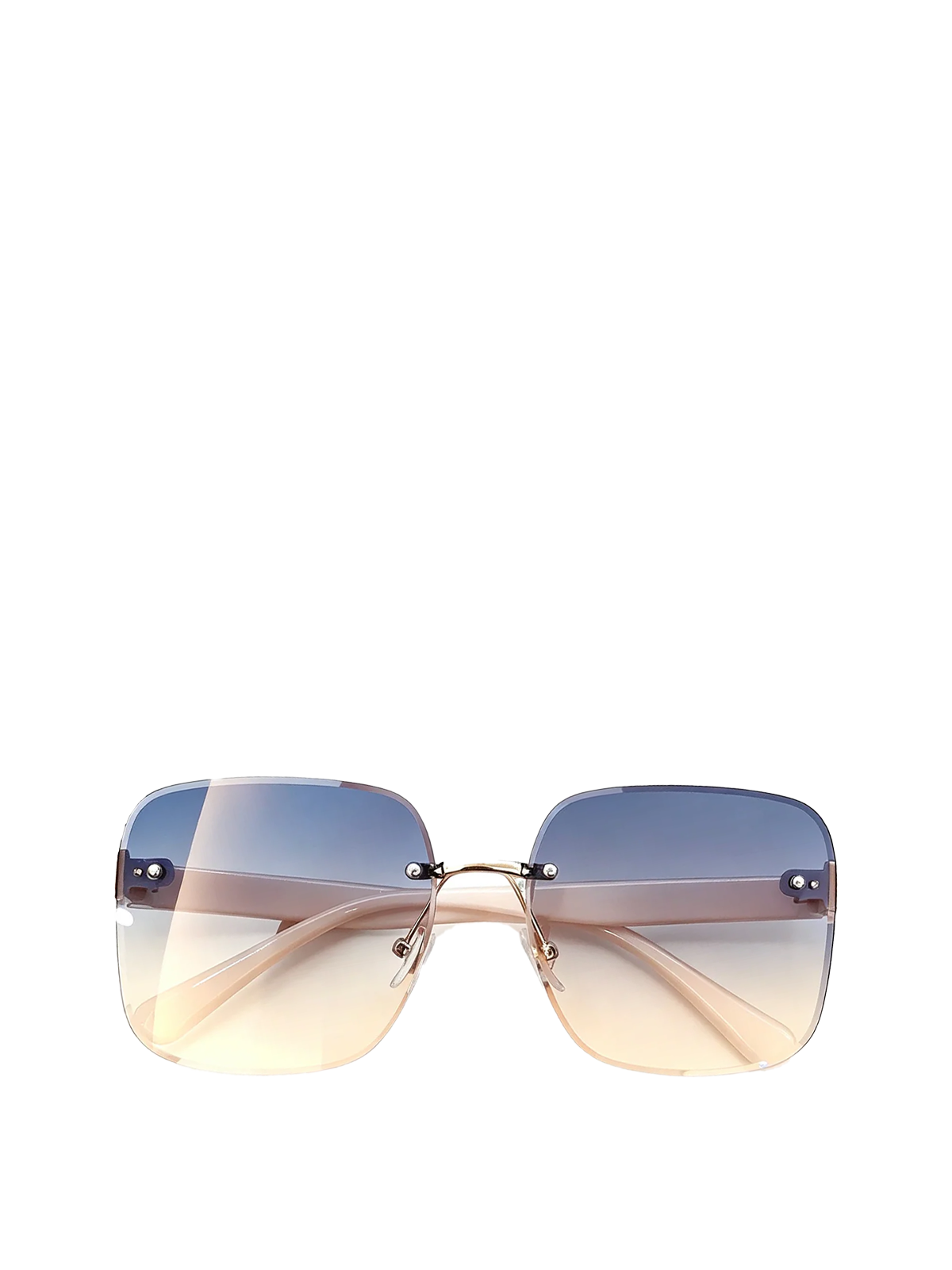 QF New Rimless Cut-Edge Large Frame Sunglasses