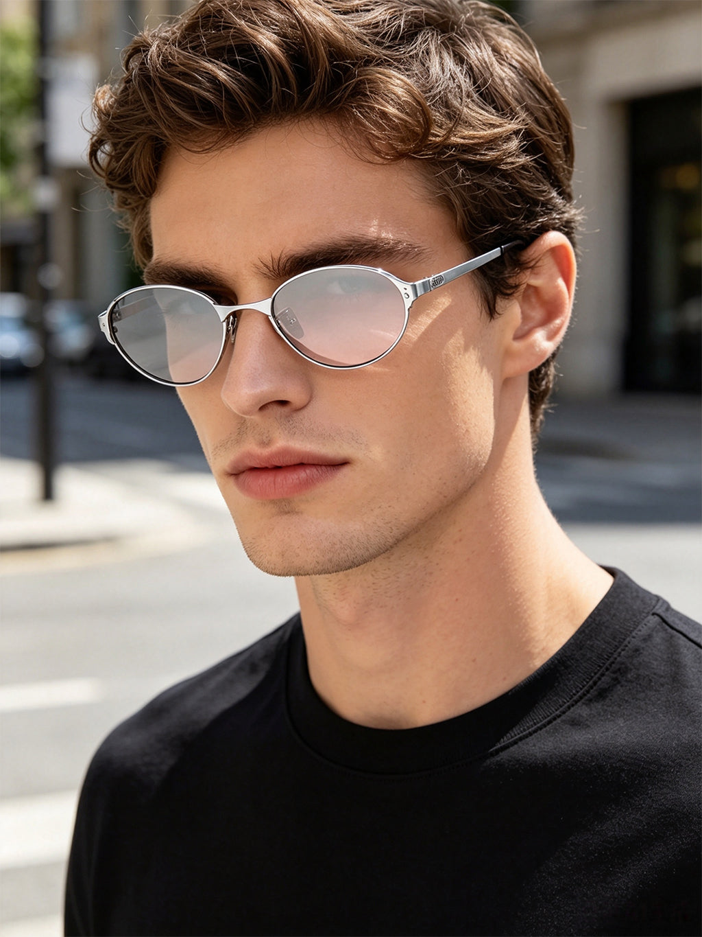 QF Ultra-Light Titanium Oval Sunglasses
