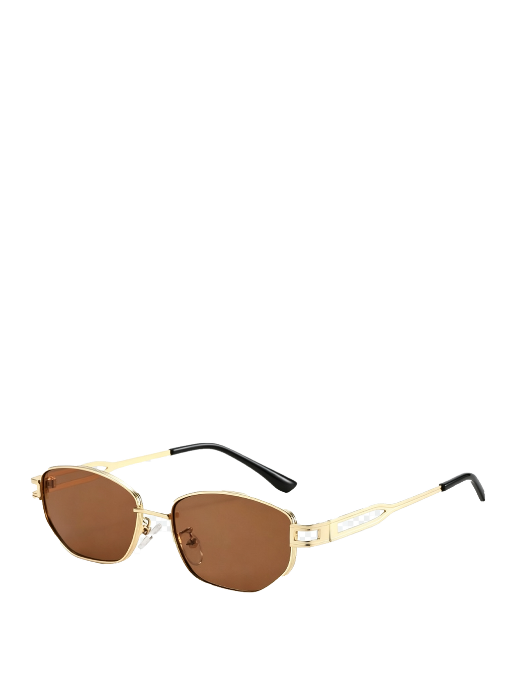 QF New Metal Diamond Small Frame Sunglasses