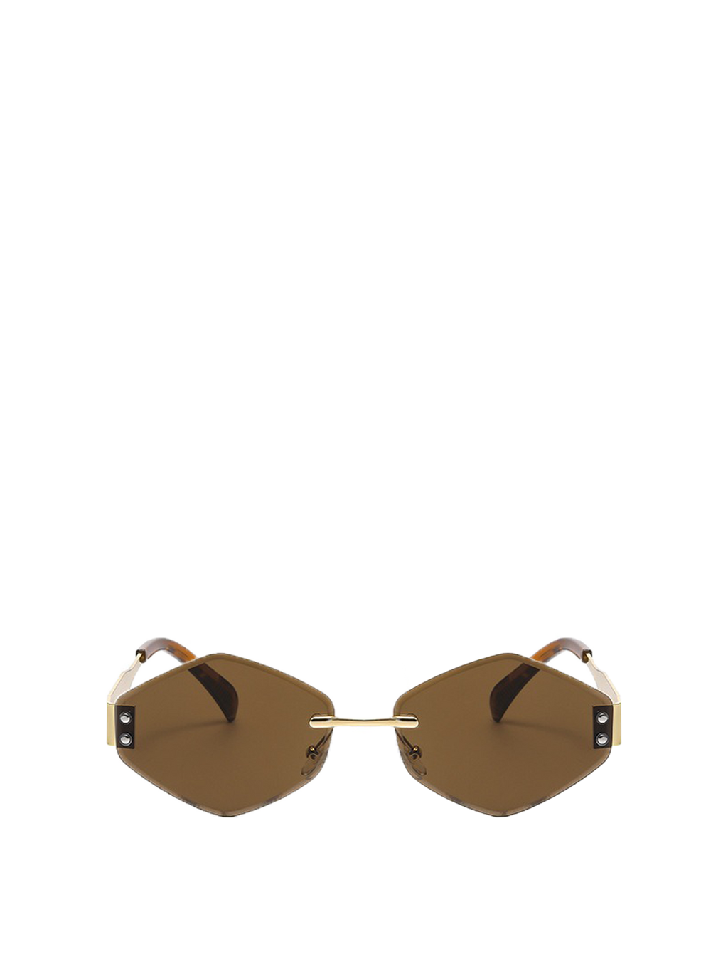 QF New Rimless Cut-Edge Diamond Sunglasses