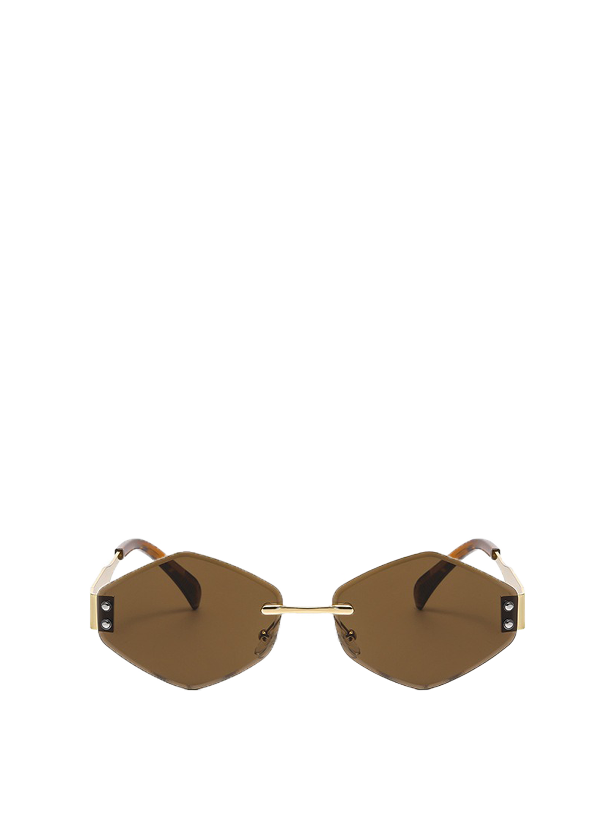 QF New Rimless Cut-Edge Diamond Sunglasses