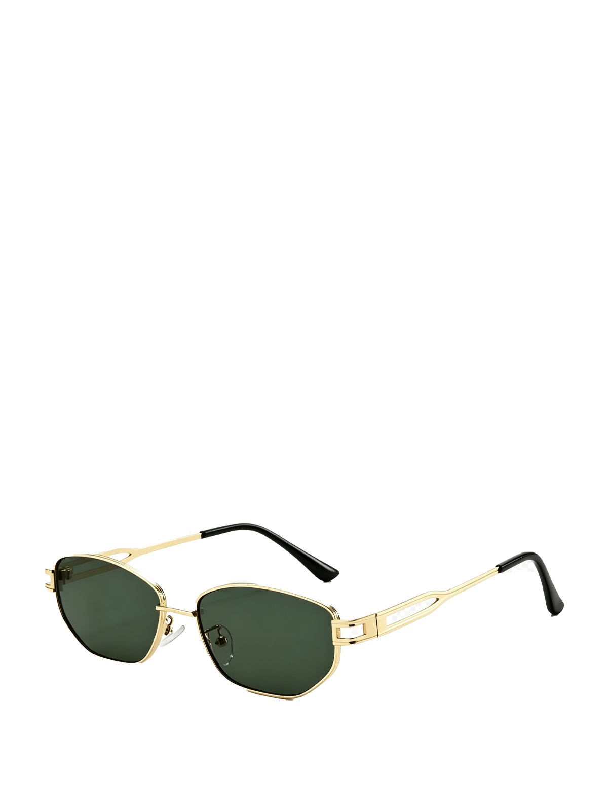 QF New Metal Diamond Small Frame Sunglasses