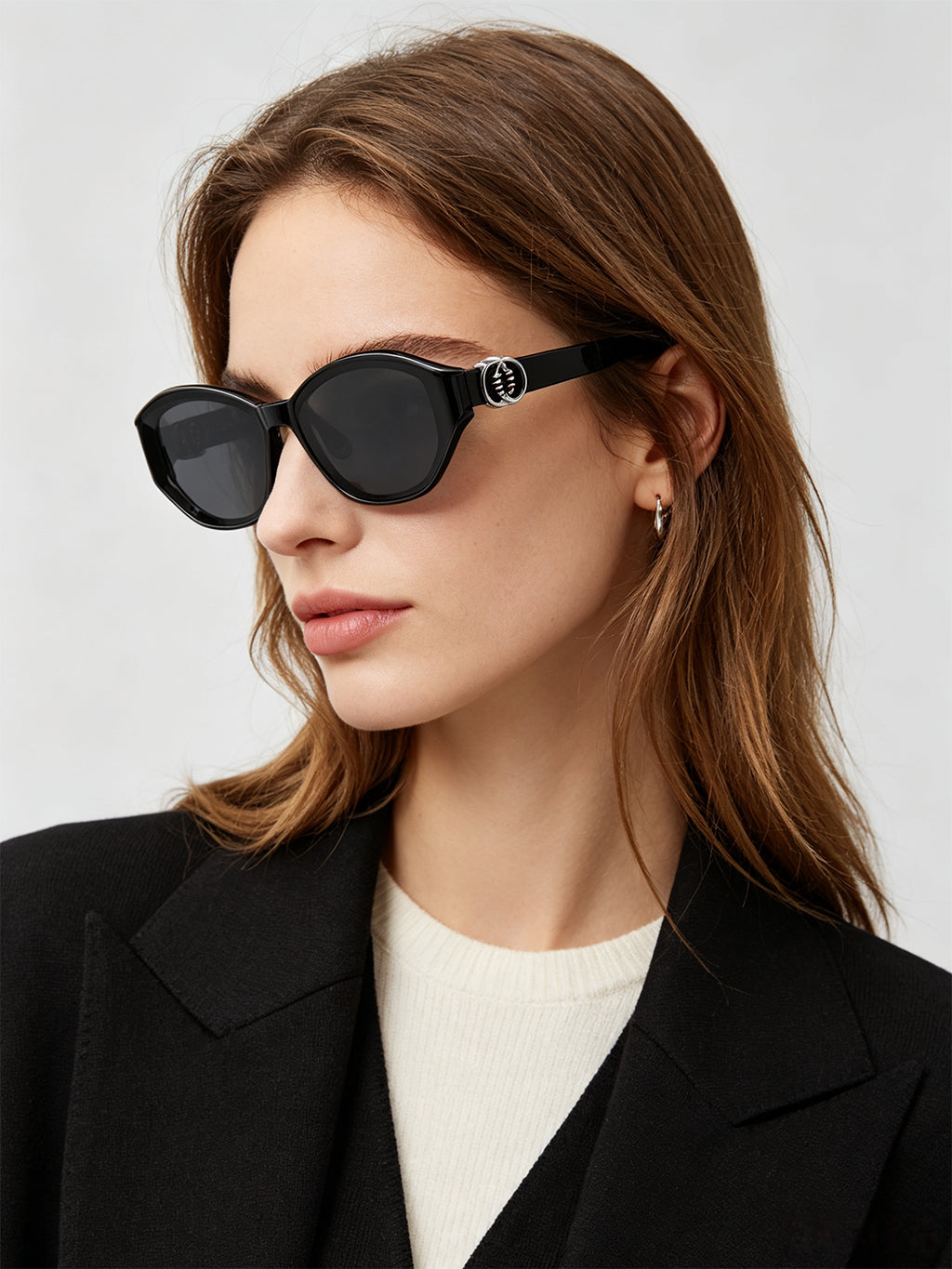 QF New Oval Cat Eye Sunglasses