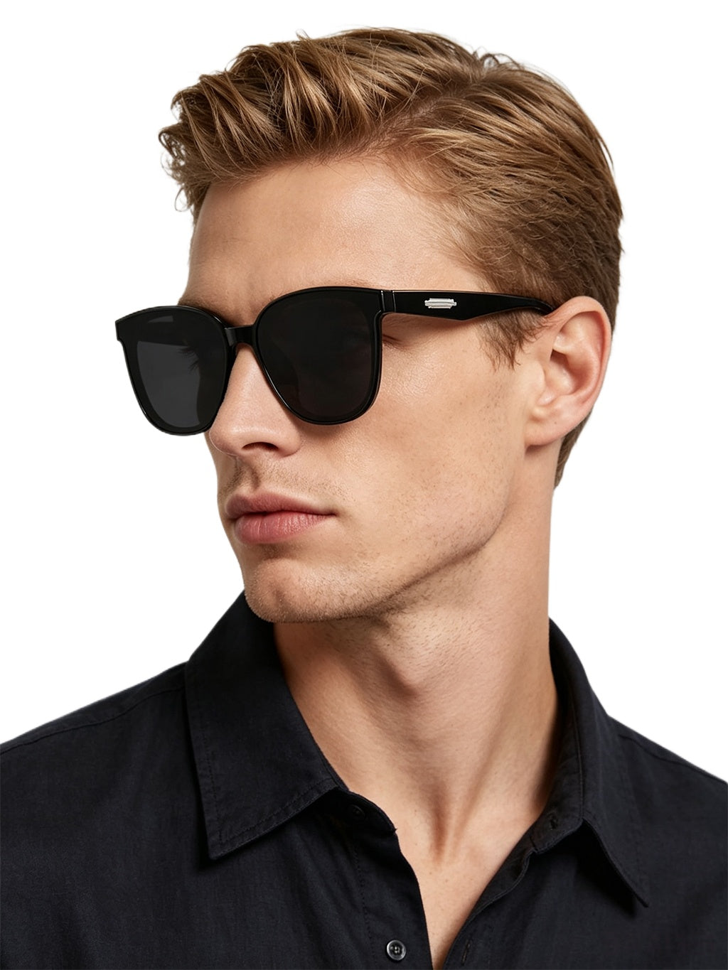 QF New Round Large Frame Sunglasses