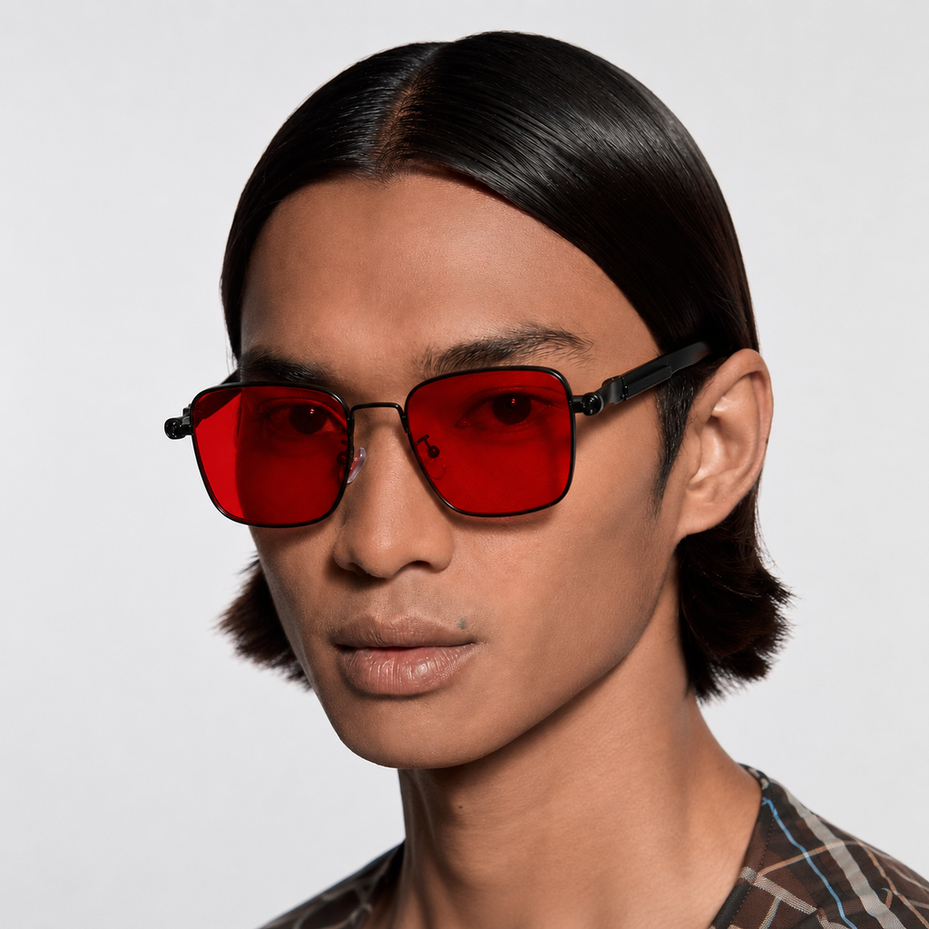 QF Retro Square Steampunk Metal Sunglasses – Unisex