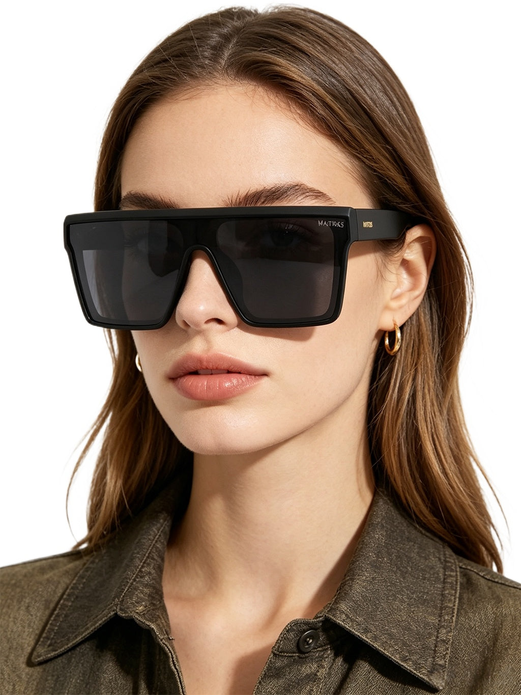 QF Large Frame Integrated Sunglasses