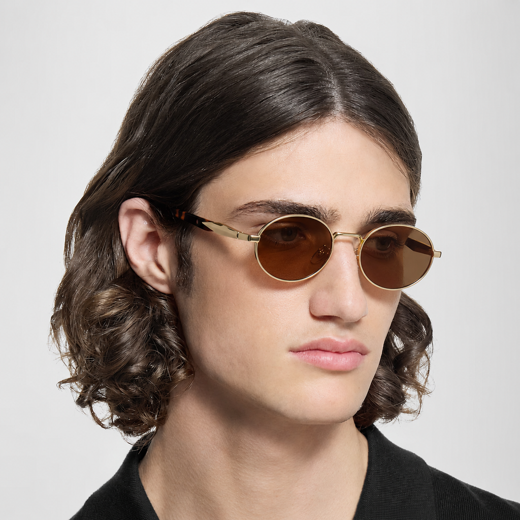 QF New Oval Retro Fashion Sunglasses for Street Style