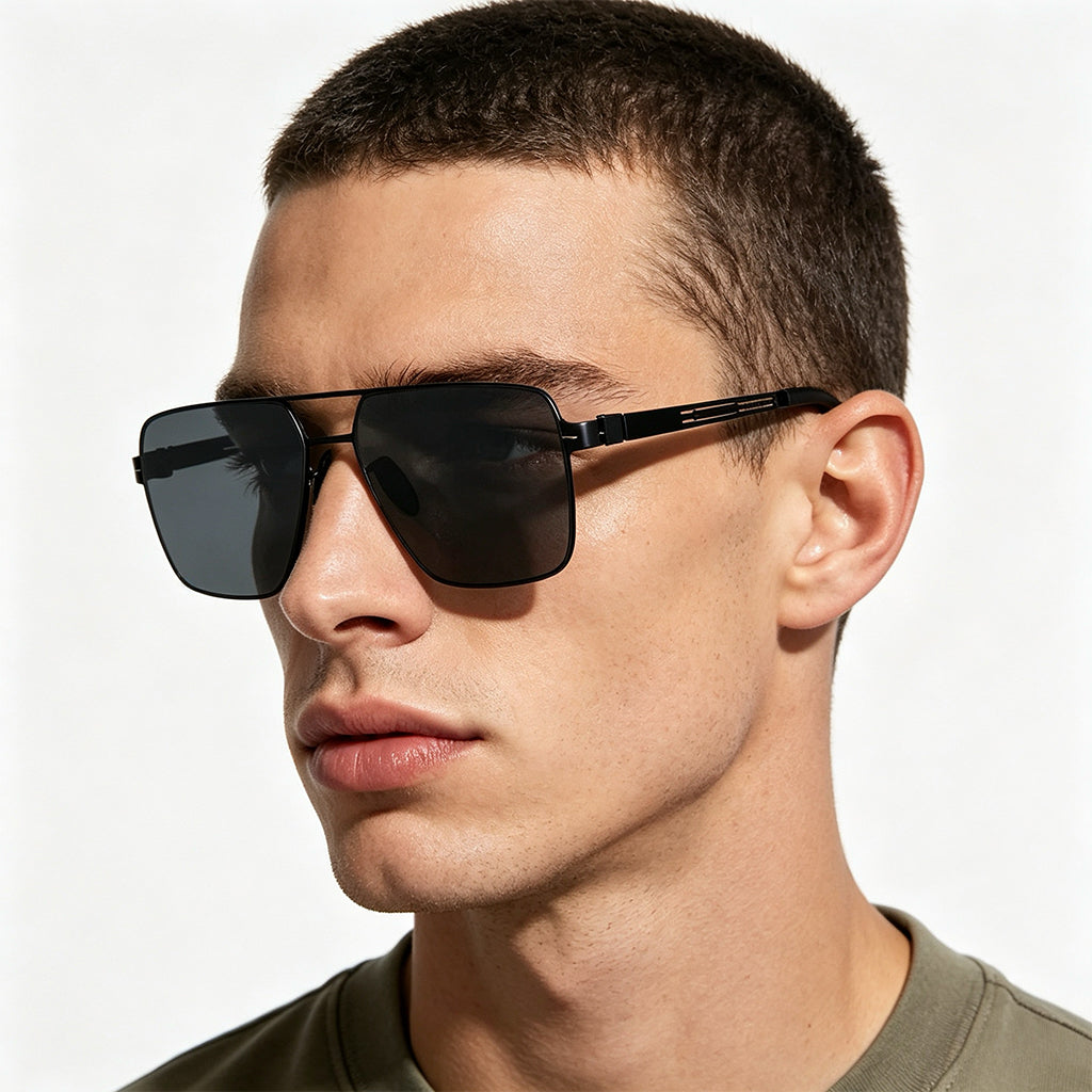 QF New HD Nylon Square Large Frame Sunglasses