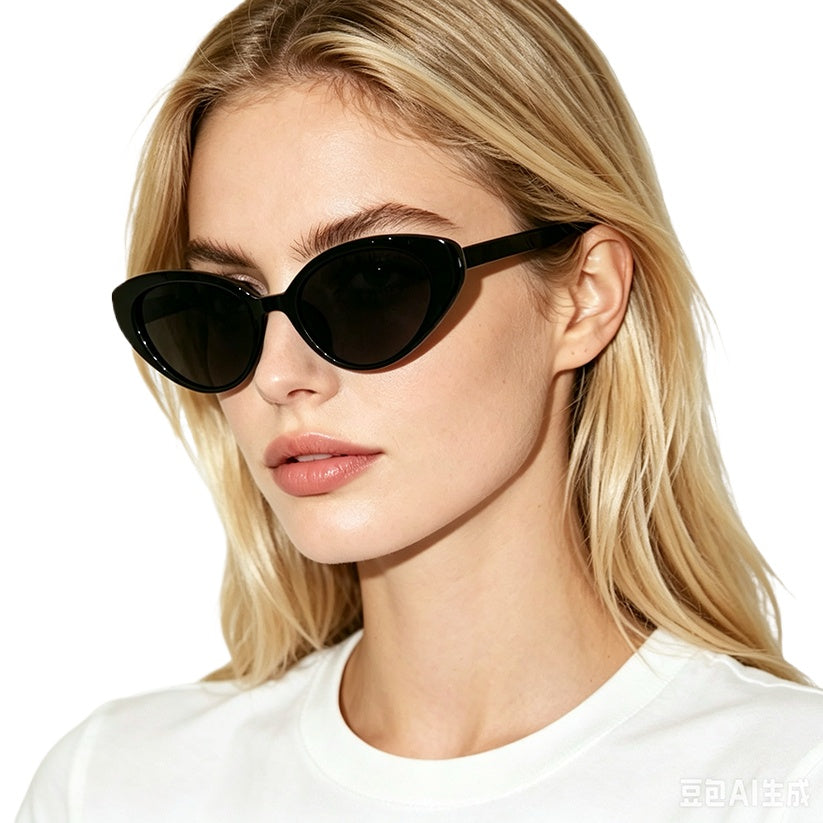 QF Retro Oval Small Cat Eye Sunglasses