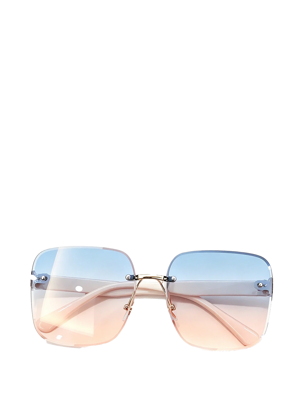 QF New Rimless Cut-Edge Large Frame Sunglasses