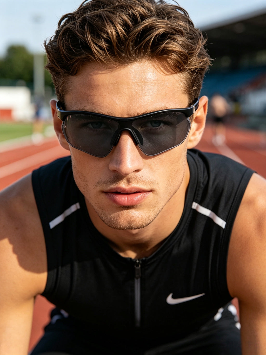 QF Irregular One-Piece Sports Sunglasses