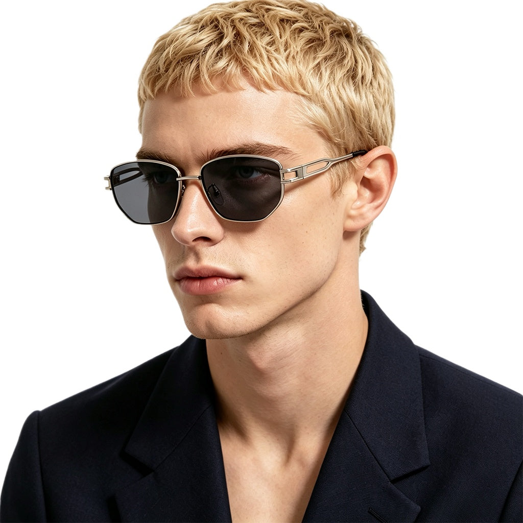 QF New Metal Diamond Small Frame Sunglasses