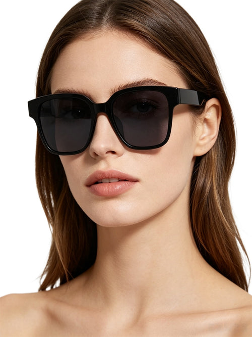 QF New Rectangular Large Frame Sunglasses