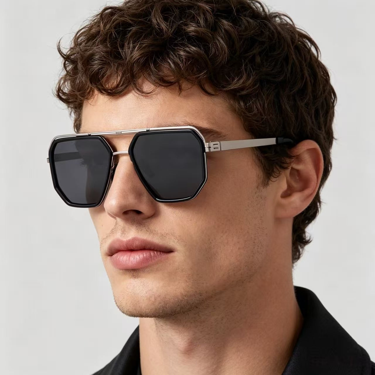 QF Unique Shape Oversized Sunglasses