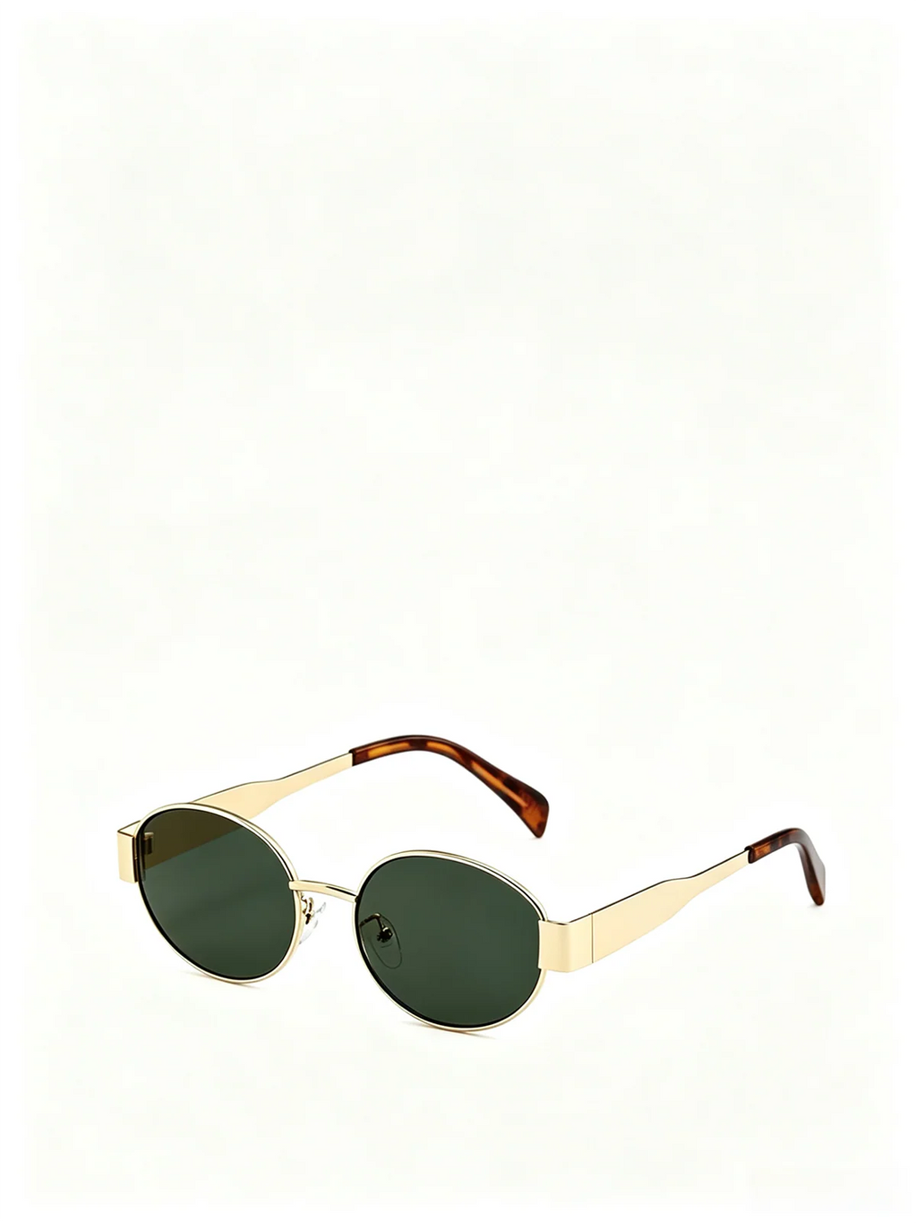 QF New Vintage Oval Small Frame Sunglasses – Thick Temples