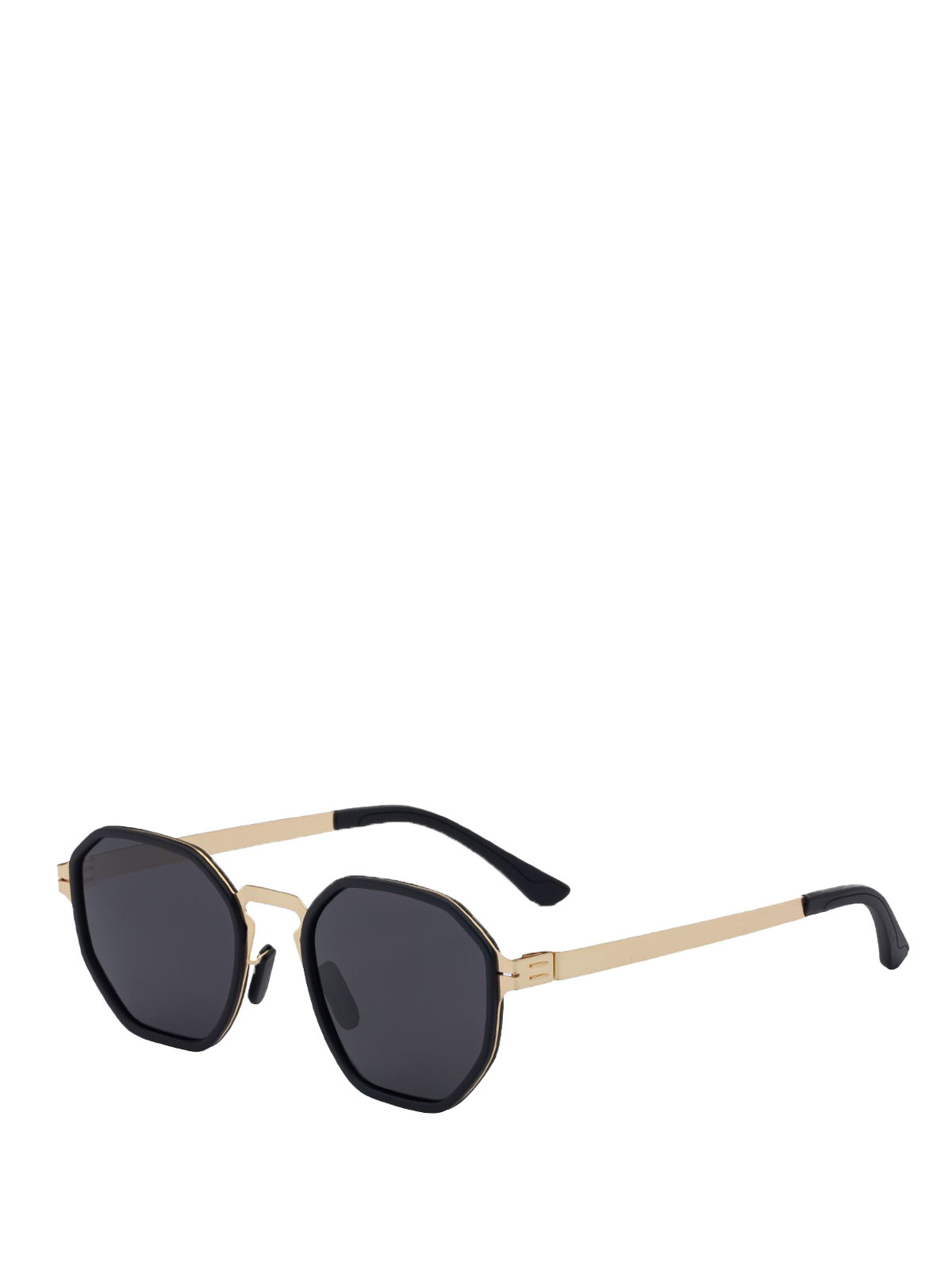 QF Screwless Polygon Metal Sunglasses