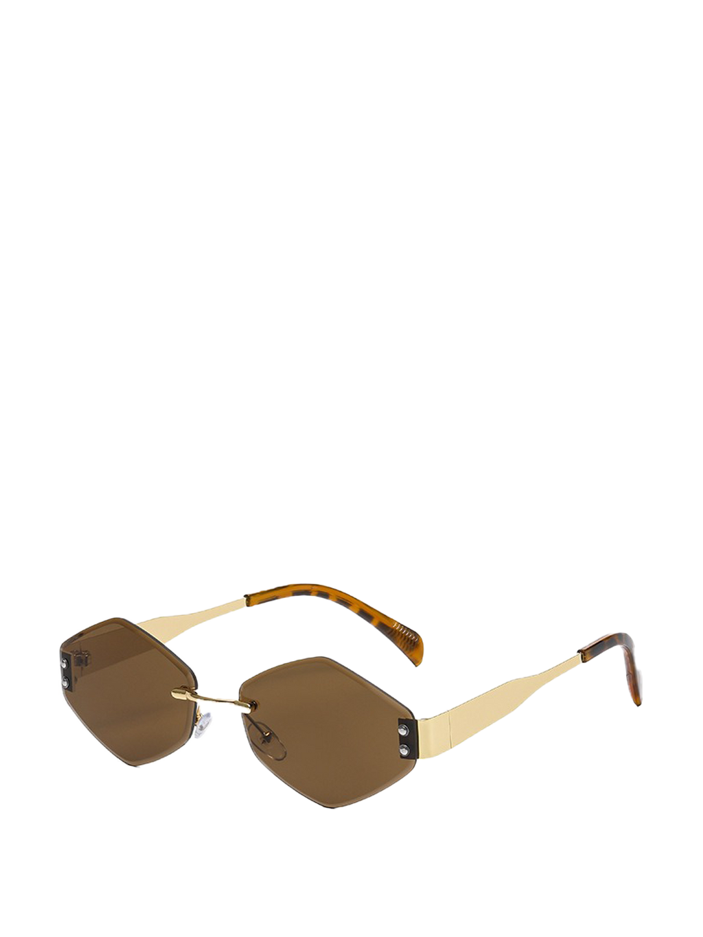 QF New Rimless Cut-Edge Diamond Sunglasses