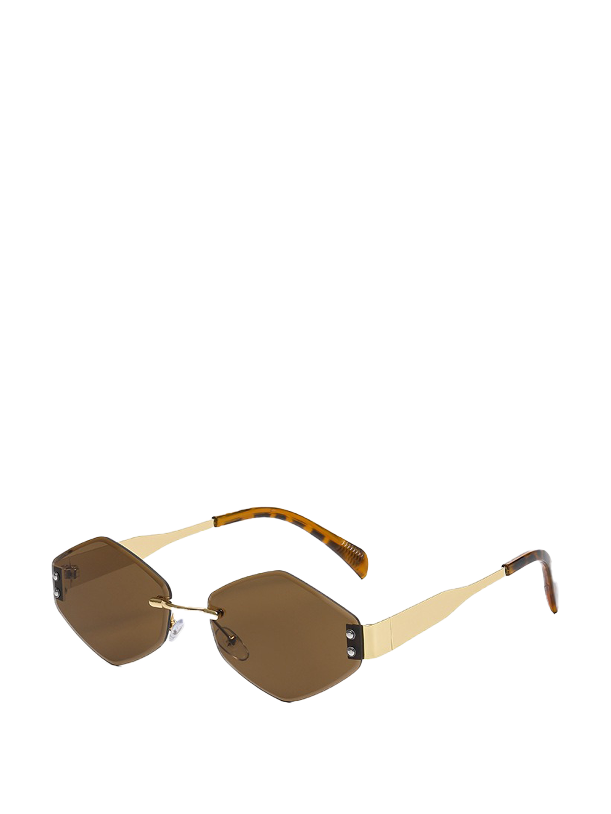 QF New Rimless Cut-Edge Diamond Sunglasses